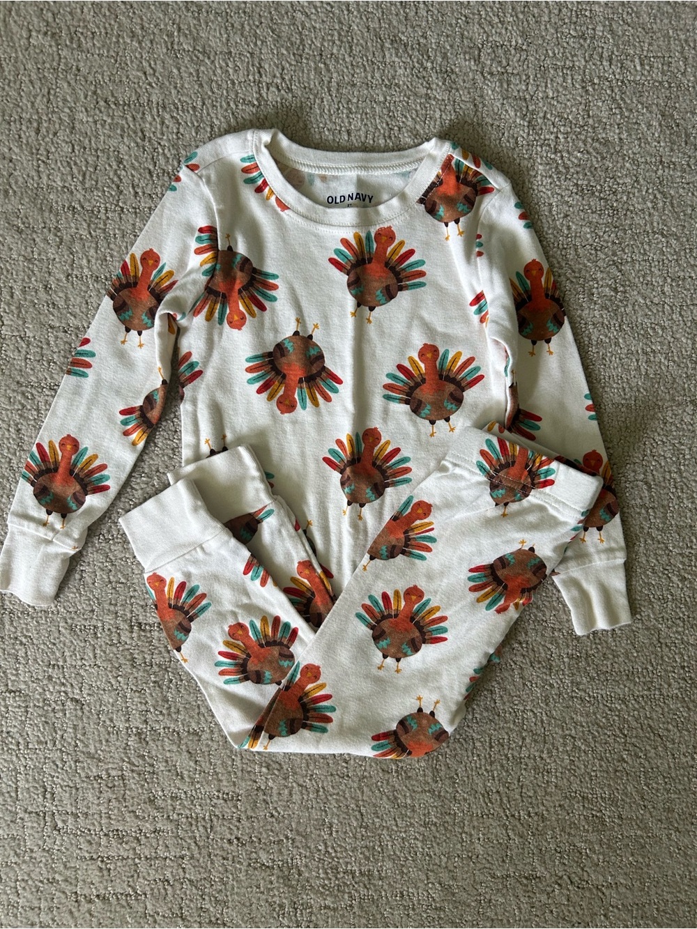 Old Navy toddler turkey Thanksgiving pajamas set 2T